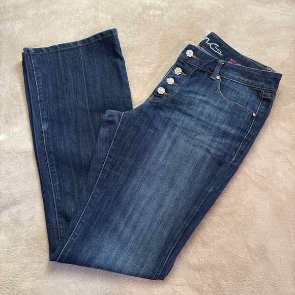 INC International Concepts Denim - INC Denim Button Fly Regular Fit Boot Leg Jeans Size 8